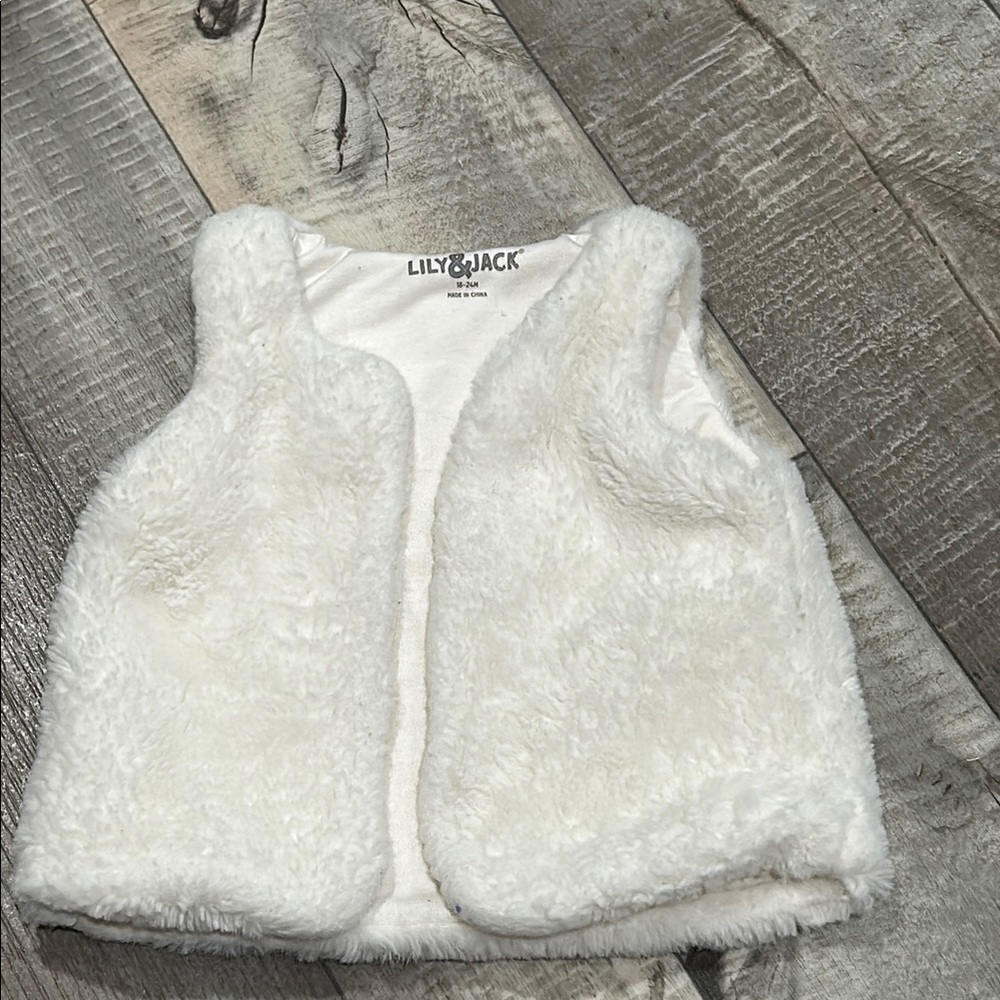 Lily & Jack White Furry Vest